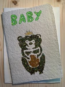 Schreibkarte Babybär grün