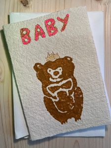 Schreibkarte Babybär pink