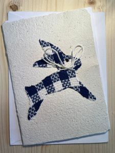 Schreibkarte Hase Stoff