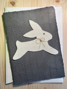 Schreibkarte Hase weiss