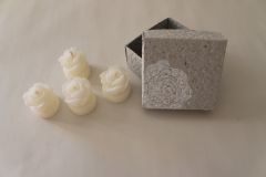 Rosenkerzenset klein, Bienenwachs gebleicht