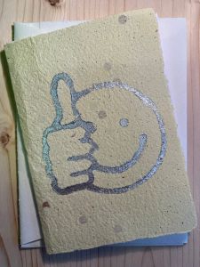 Schreibkarte Smiley silber