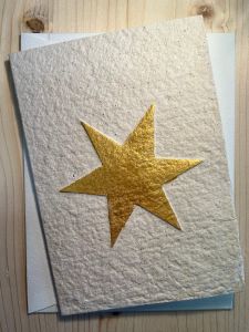 Schreibkarte Stern gold