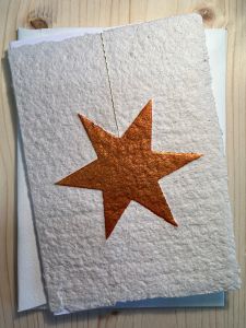 Schreibkarte Stern bronze