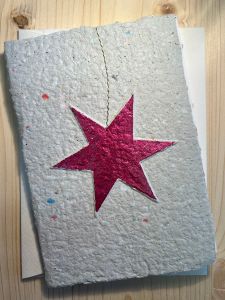 Schreibkarte Stern pink