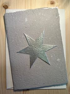 Schreibkarte Stern silber