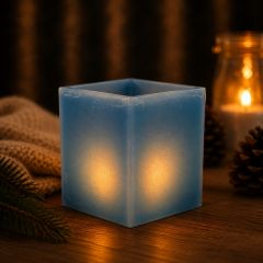 Wachslaterne hellblau